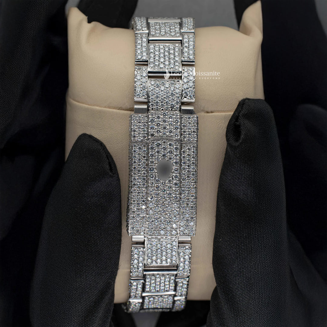 Back View Of Roman Dial Moissanite Presidential Watch For Men | 41 MM