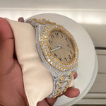 Load image into Gallery viewer, Side View Of Vvs-Moissanite-Diamond-Watch-Two-Tone
