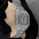 Load image into Gallery viewer, Side View Of Arabic Dial Moissanite Square Watch

