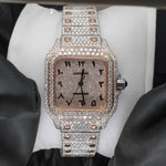 Load image into Gallery viewer, Front View Of Arabic Dial Moissanite Watch For Women | 36 MM
