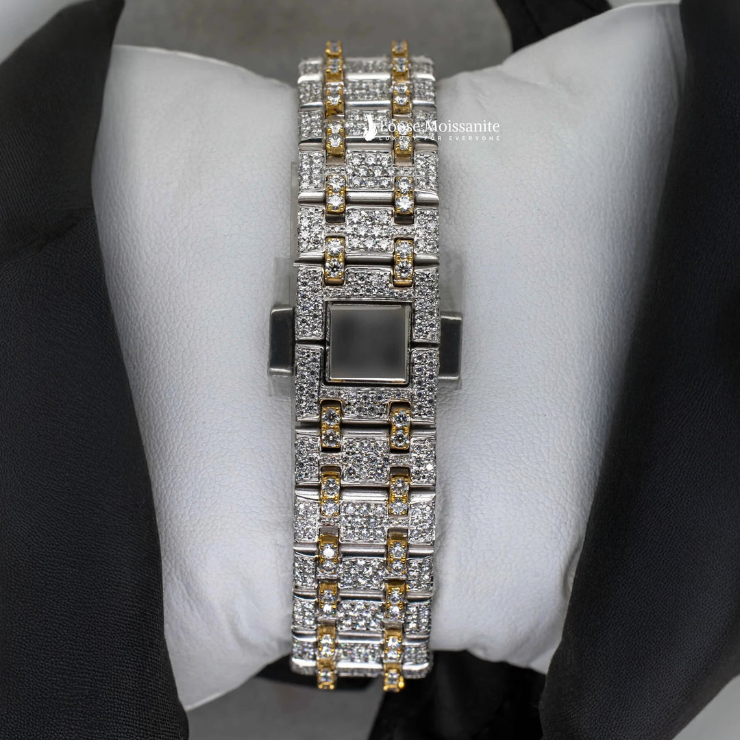 Back View Of Two Tone AP Women Moissanite Watch | 36 MM