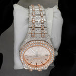 Load image into Gallery viewer, Close View Of Two Tone AP Women Moissanite Watch | 36 MM | Rose Gold Tone
