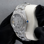 Load image into Gallery viewer, Side View Of Roman Dial Date Just Moissanite Watch for Men | 41 MM
