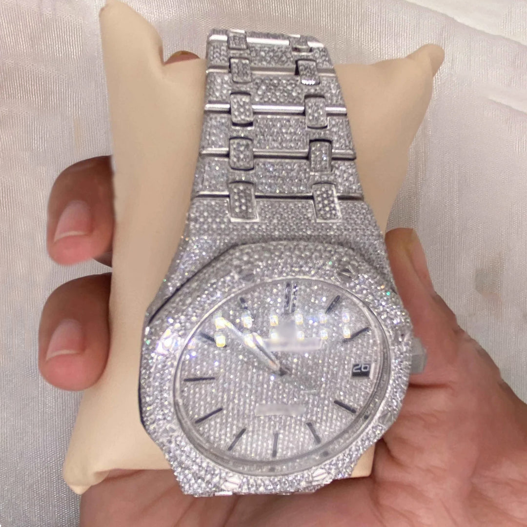 Close up view of Moissanite AP Watch
