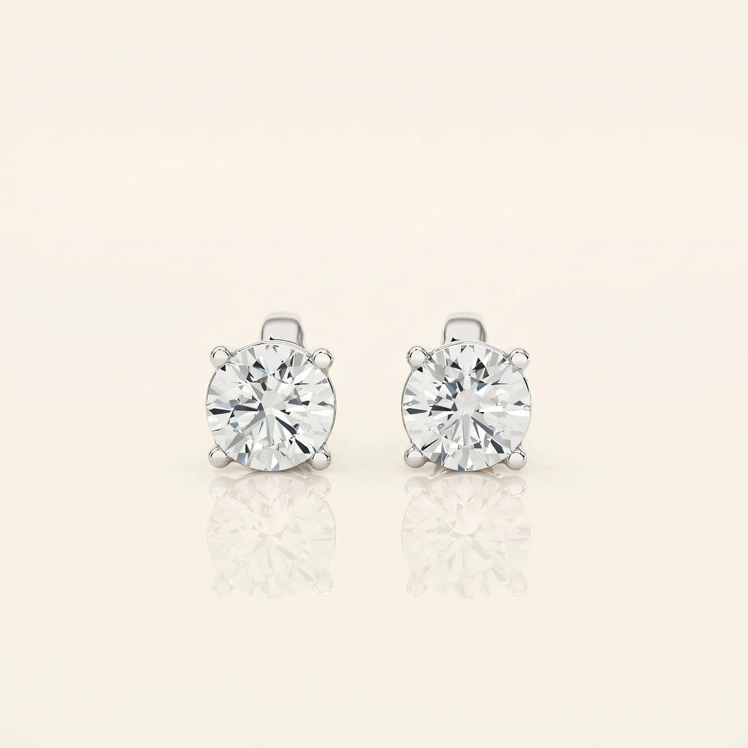 Boucles d'oreilles tige moissanite