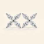 Load image into Gallery viewer, Earrings Studs Floral Marquise Cluster Design
