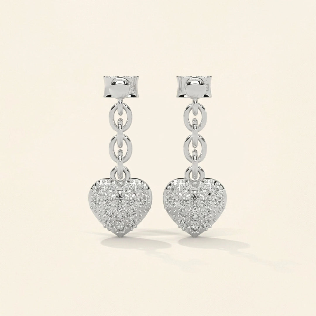 Heart Chain Drop Earrings