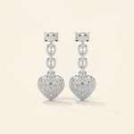 Load image into Gallery viewer, Heart Chain Drop Earrings
