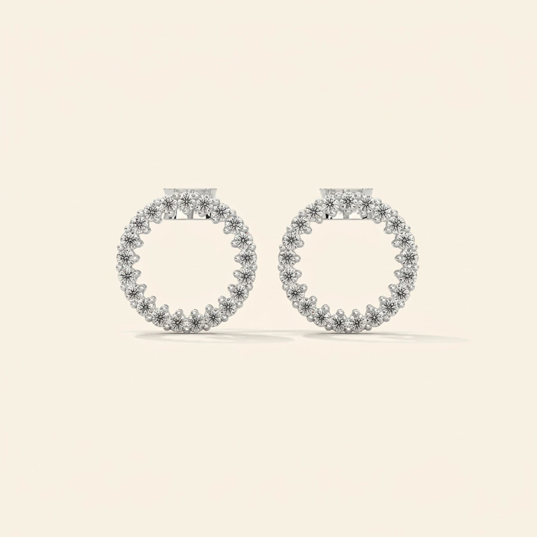 Round Halo Stud Earrings