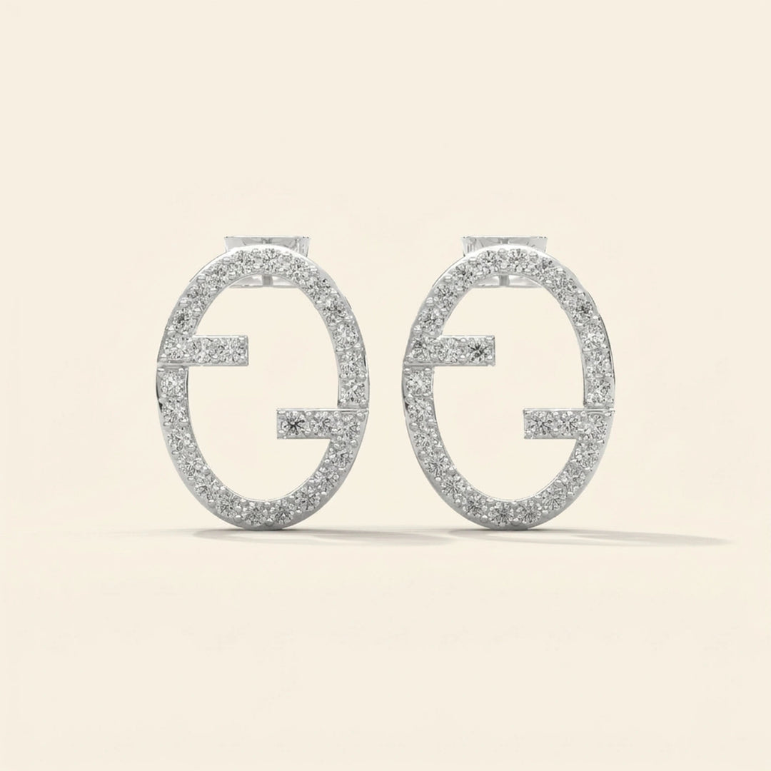 Monogram Stud Earrings