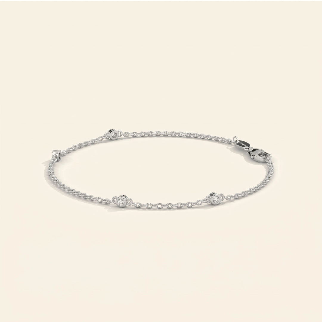 Bezel Set Station Bracelet