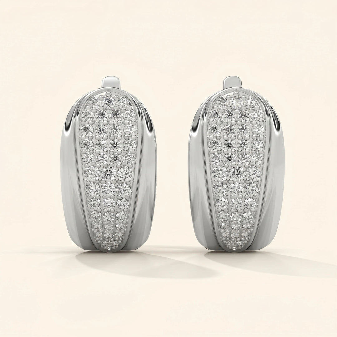 Pave Hoop Earrings