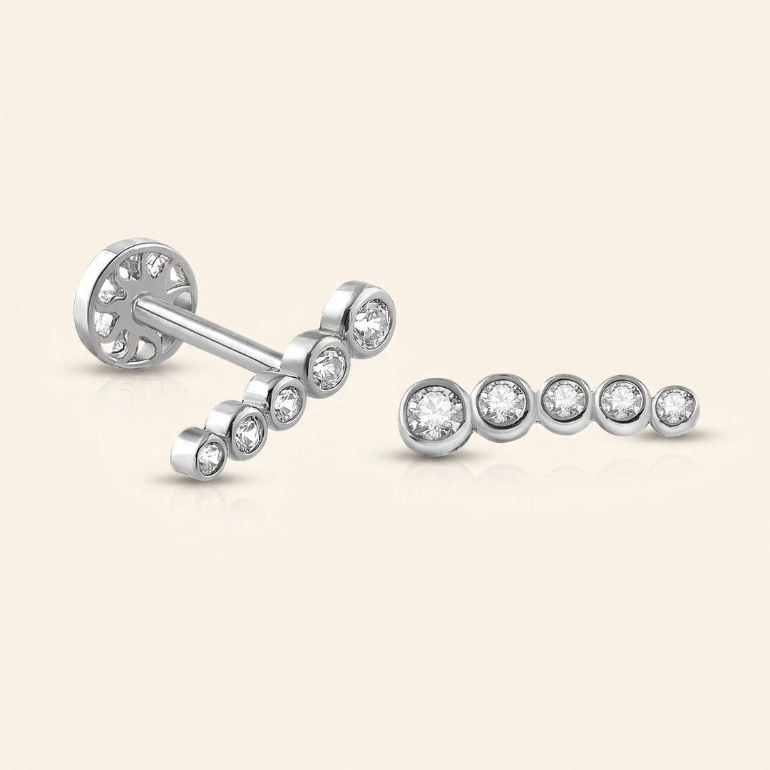 Bezel Stud Earrings