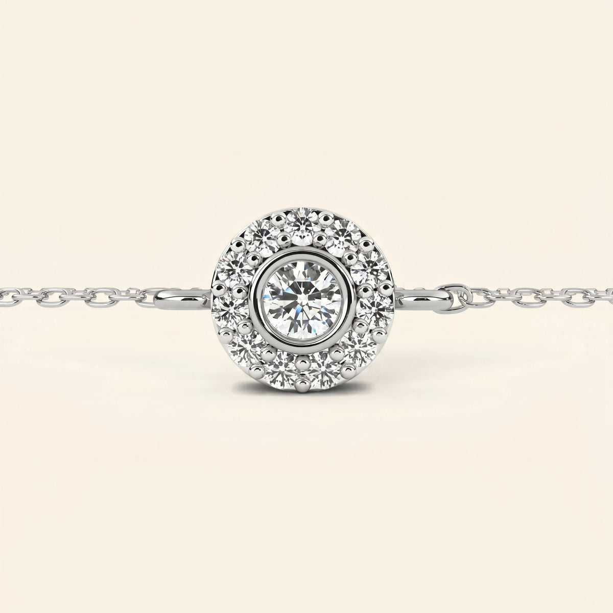 Round halo bracelet