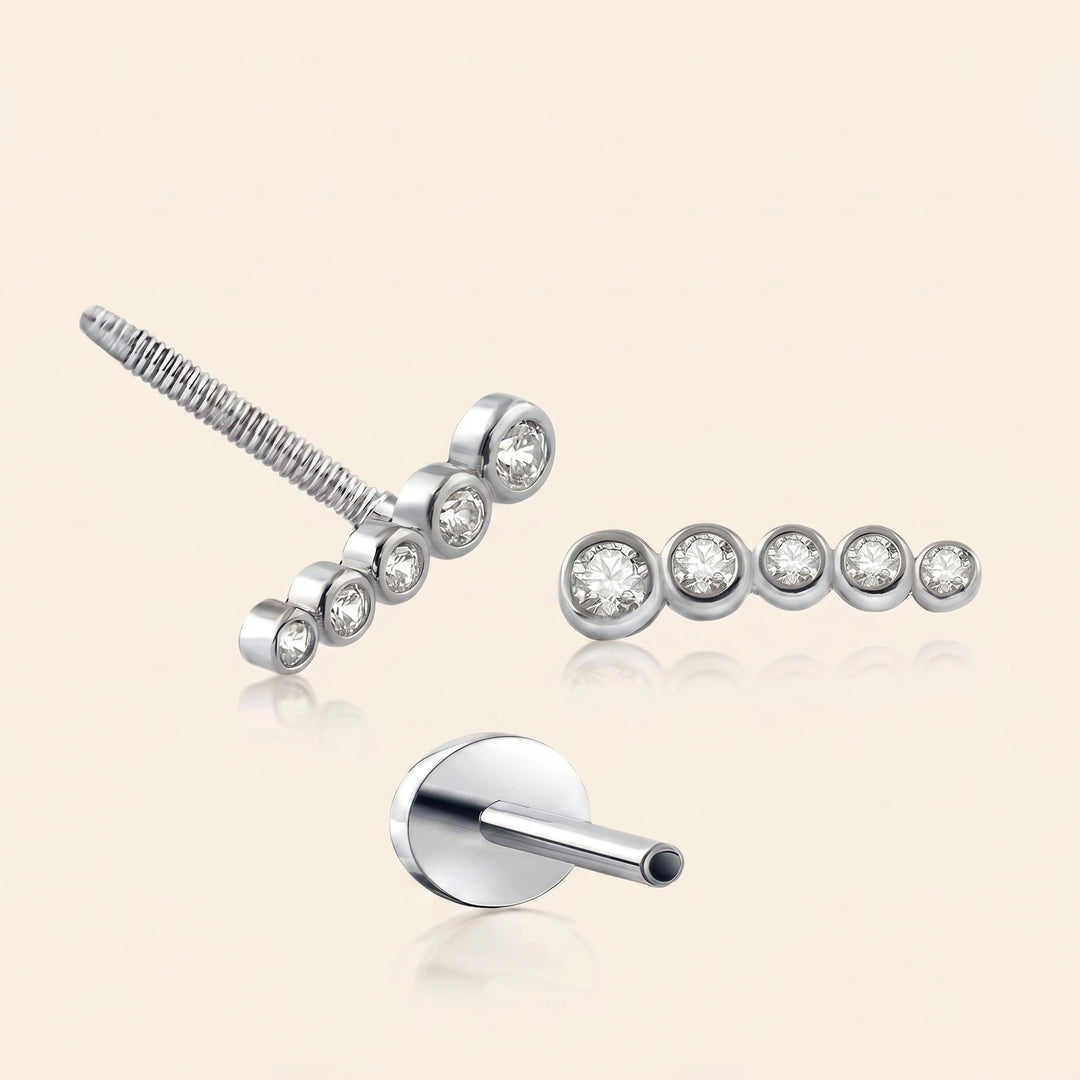 Bezel Stud Earrings