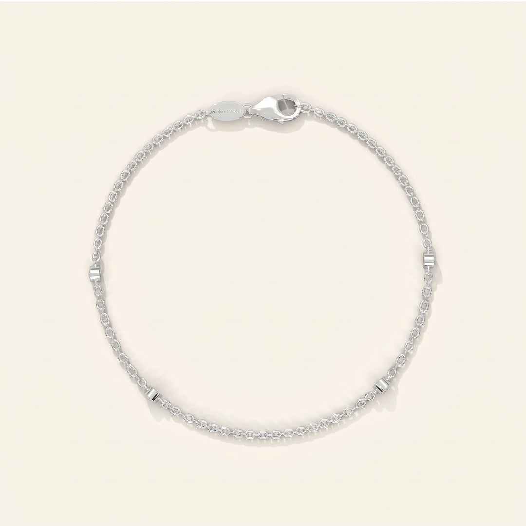 Bezel Set Station Bracelet