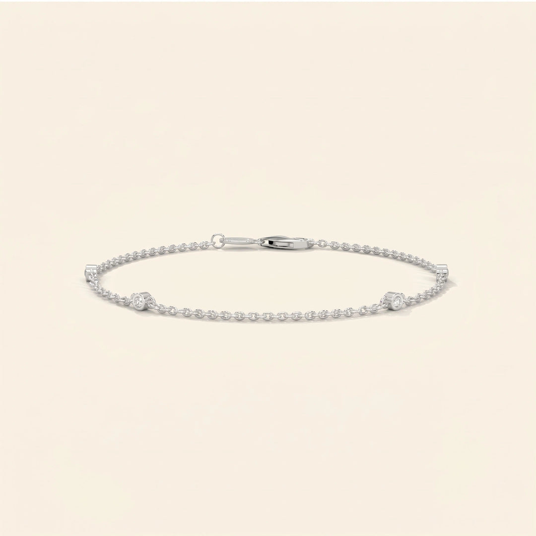 Bezel Set Station Bracelet