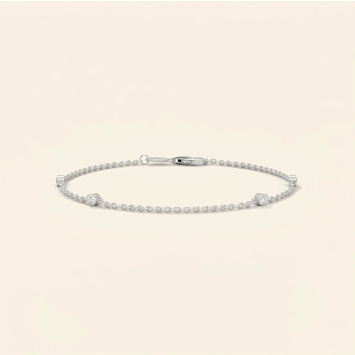 Bezel set station bracelet