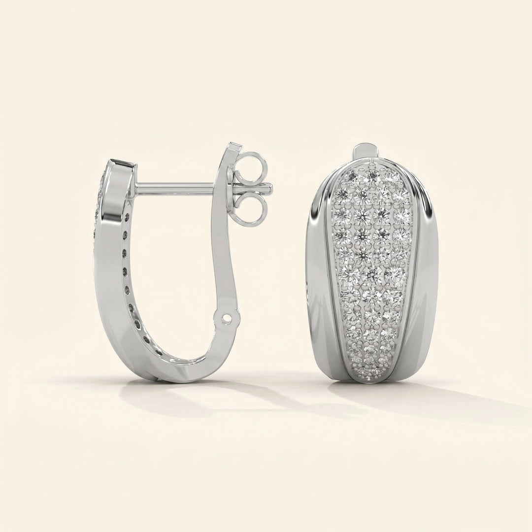 Pave Hoop Earrings