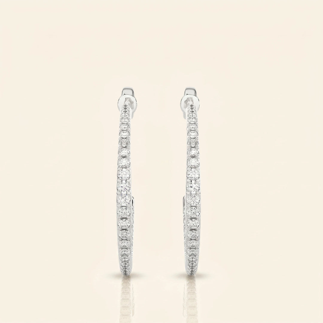 Pave Hoop Earrings