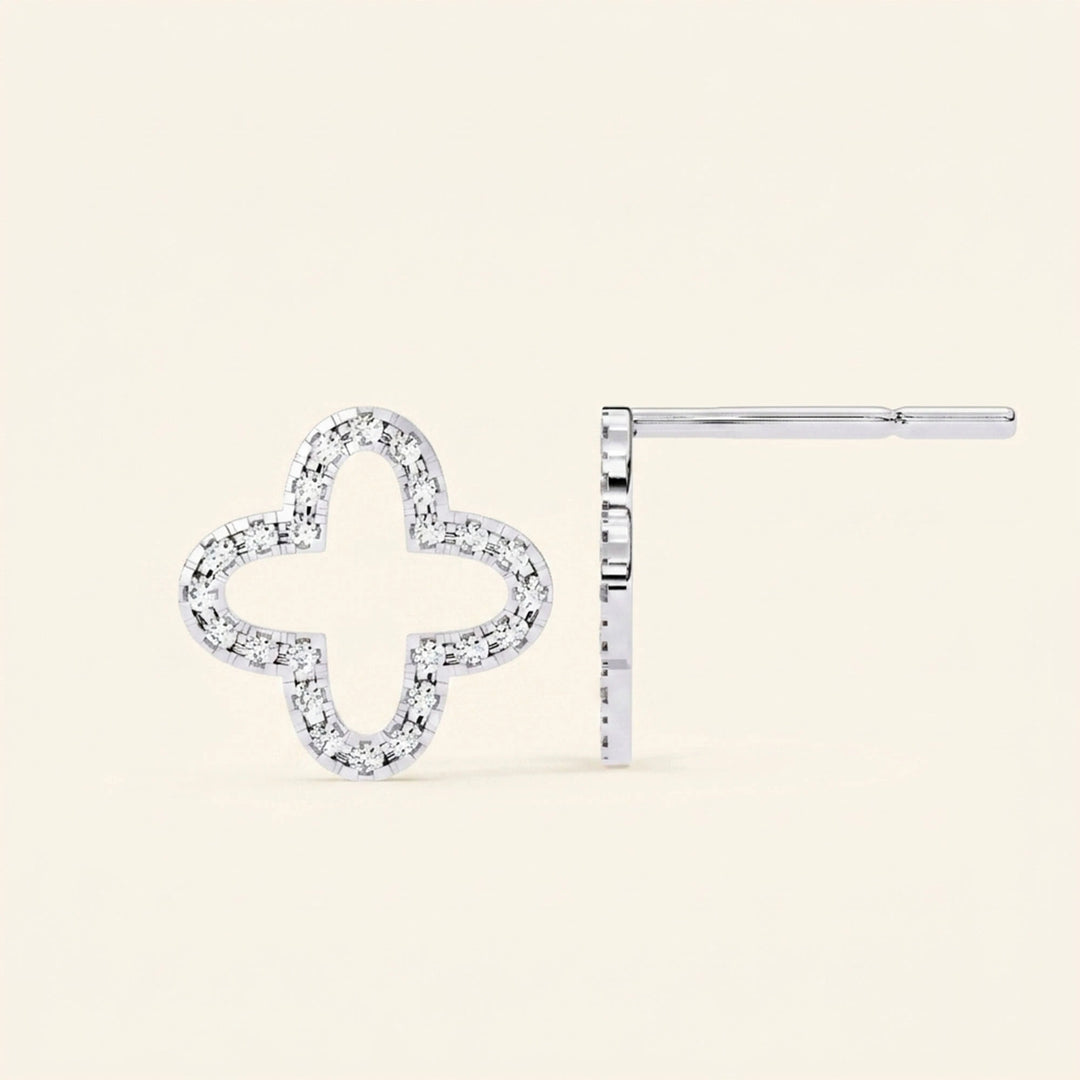Boucles d'oreilles clou trèfle pleines