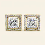 Load image into Gallery viewer, Halo Square Stud Earrings
