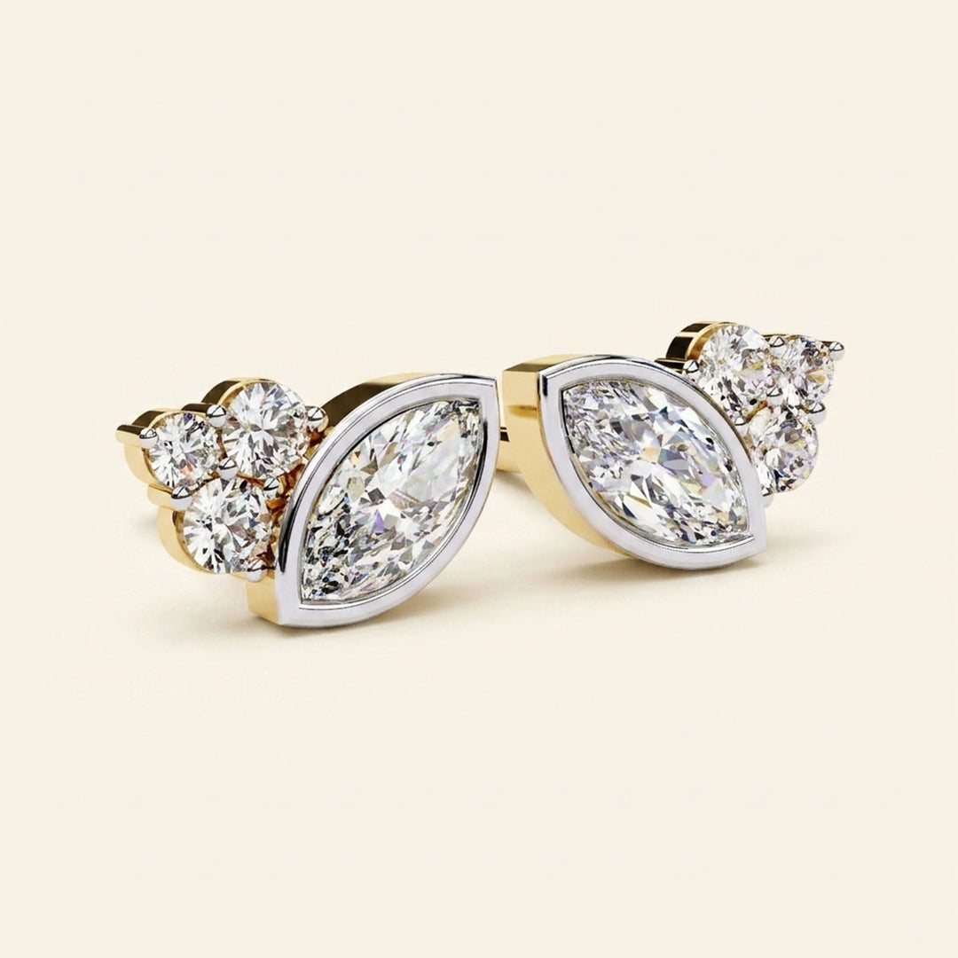 Earrings Studs Marquise Design