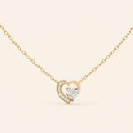 Load image into Gallery viewer, Front View Of Heart Cut Necklace In Pave Prong Setting
