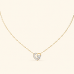 Load image into Gallery viewer, Front View Of Heart Cut Necklace In Pave Prong Setting
