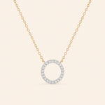 Load image into Gallery viewer, Front View Of Prong Set Circle Necklace
