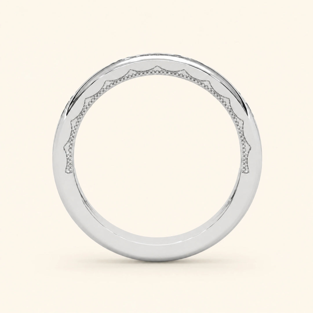 Back View Of Curved Wedding Band