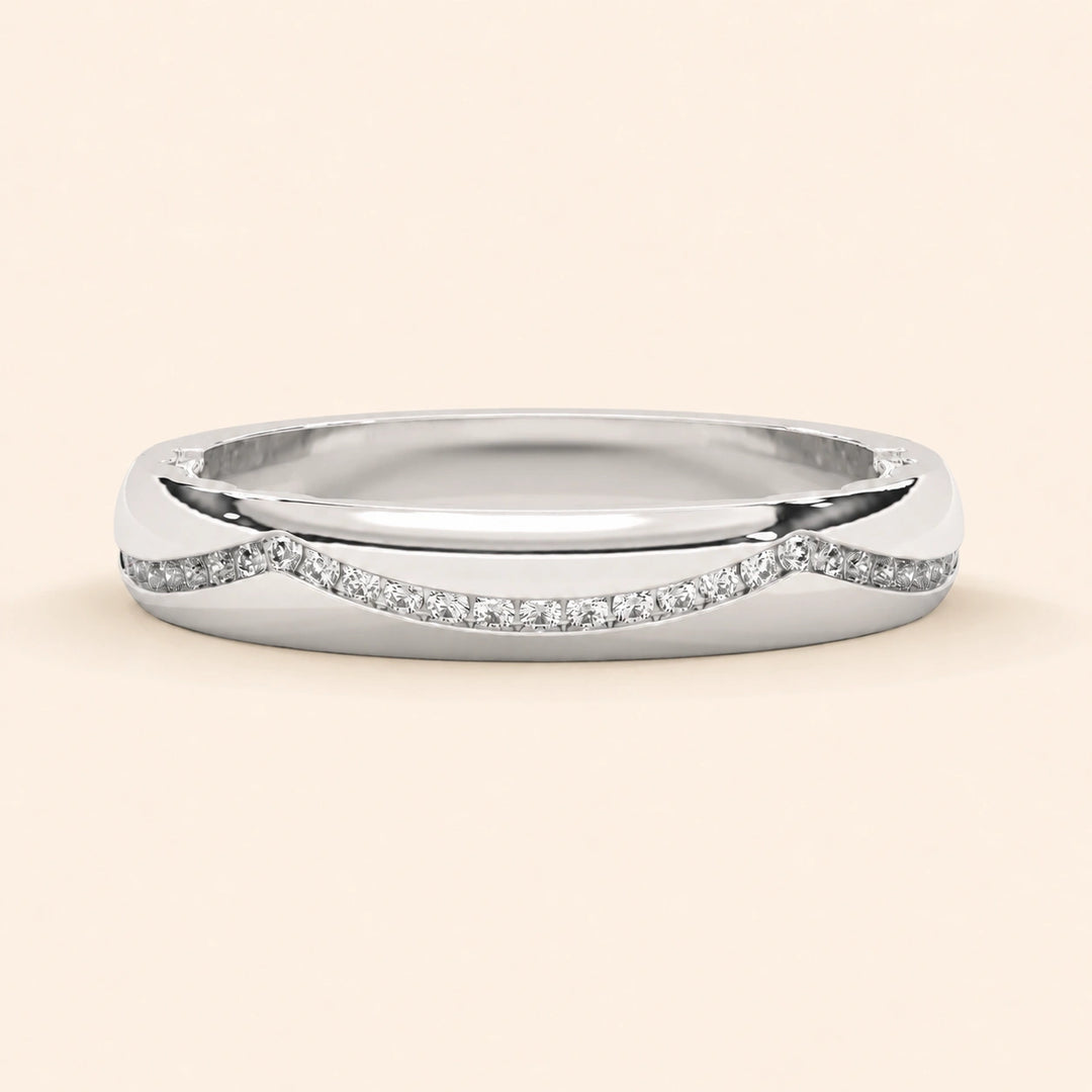 Front View Of Curved Wedding Band