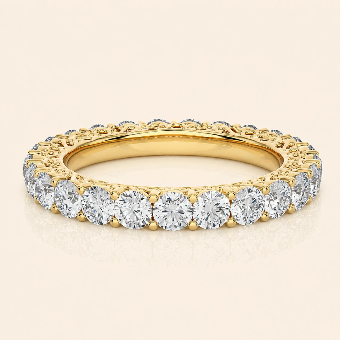 Front View Of Filigree Eternity Band