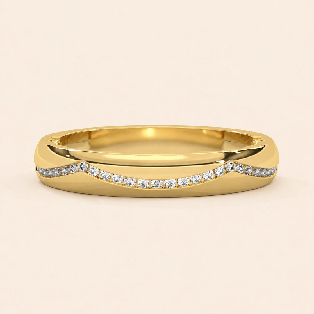 Front View Of Curved Wedding Band
