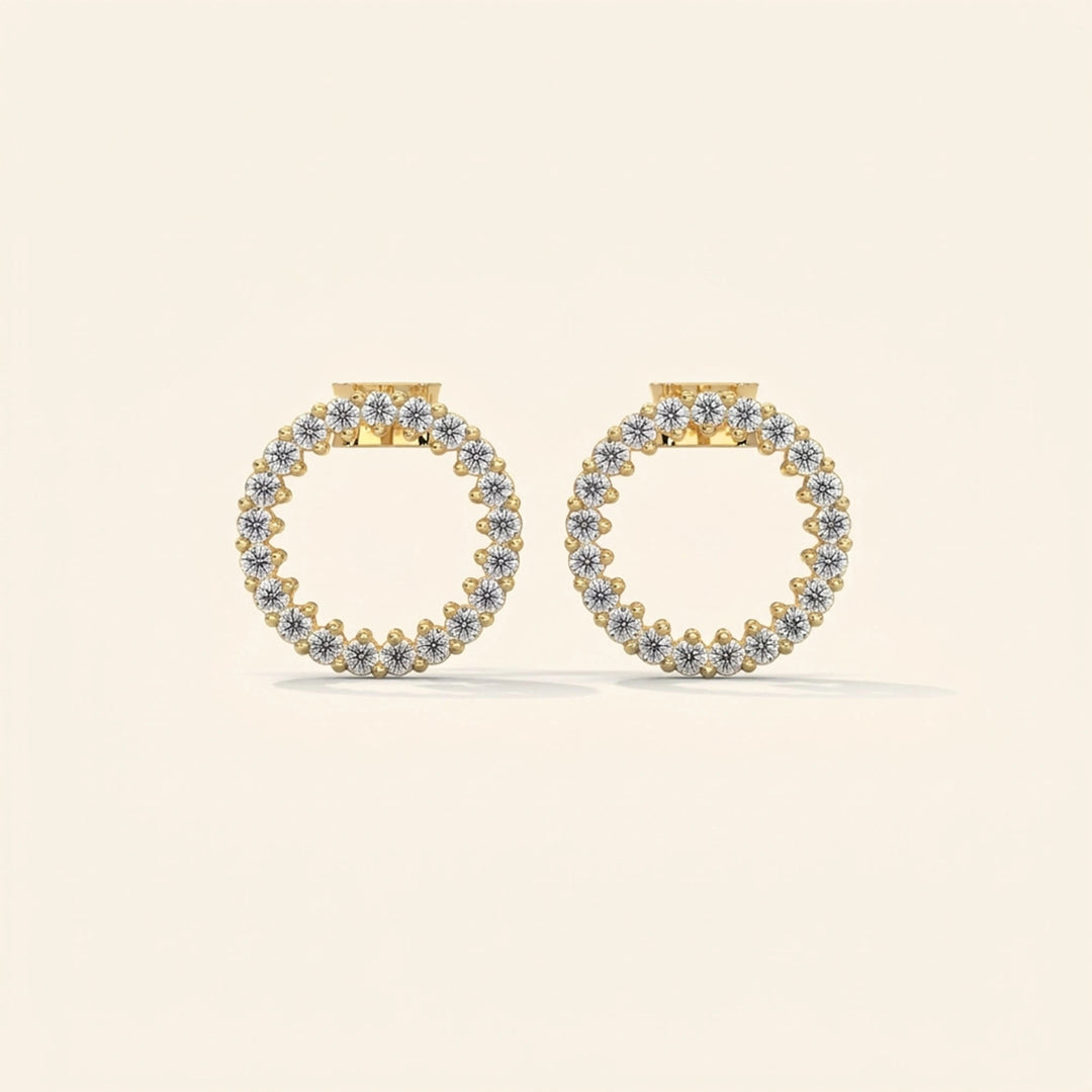 Round Halo Stud Earrings