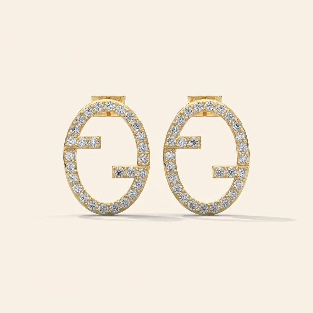 Monogram Stud Earrings