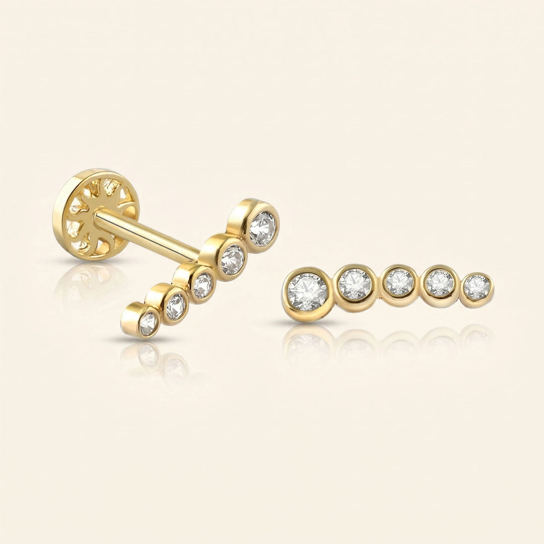 Bezel Stud Earrings