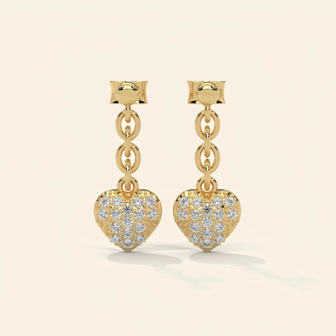 Heart Chain Drop Earrings
