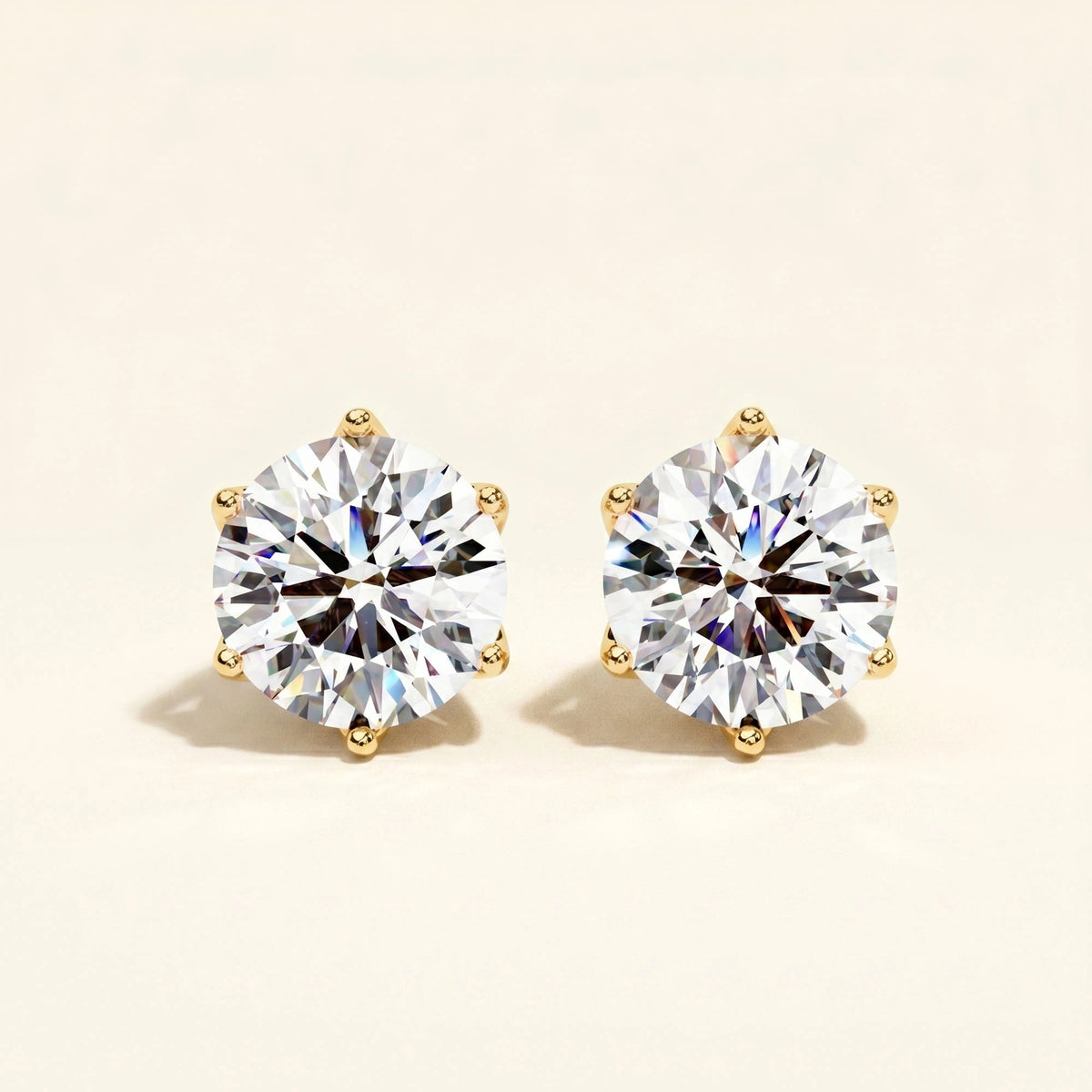 Front view of tiara stud earrings