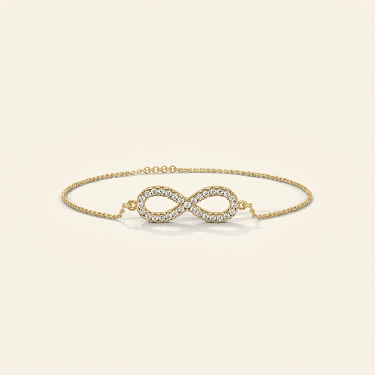 Front view of infinity sign bracelet