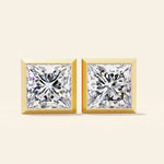 Load image into Gallery viewer, Boucles d'oreilles carrées clous avec sertissage plat
