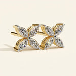 Load image into Gallery viewer, Earrings Studs Floral Marquise Cluster Design
