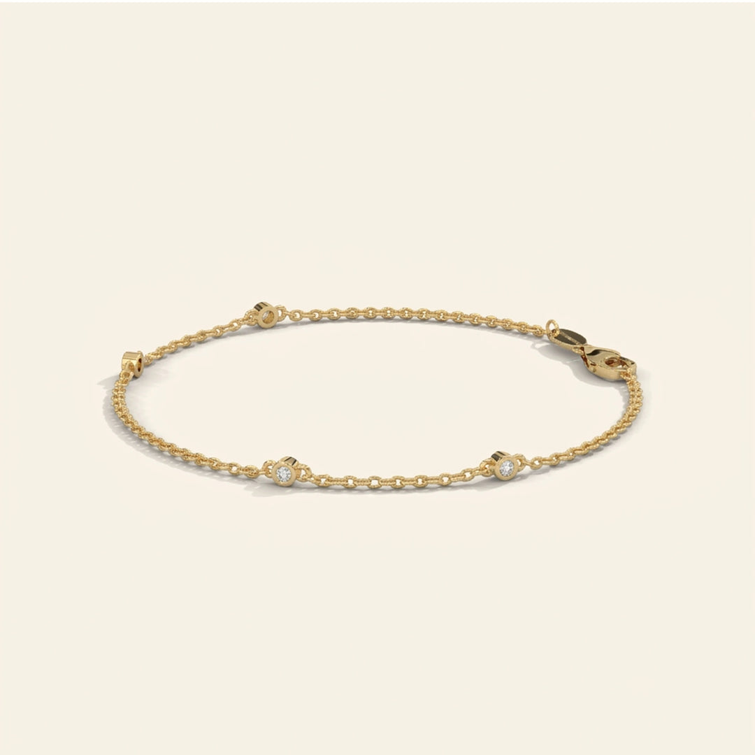 Bezel Set Station Bracelet
