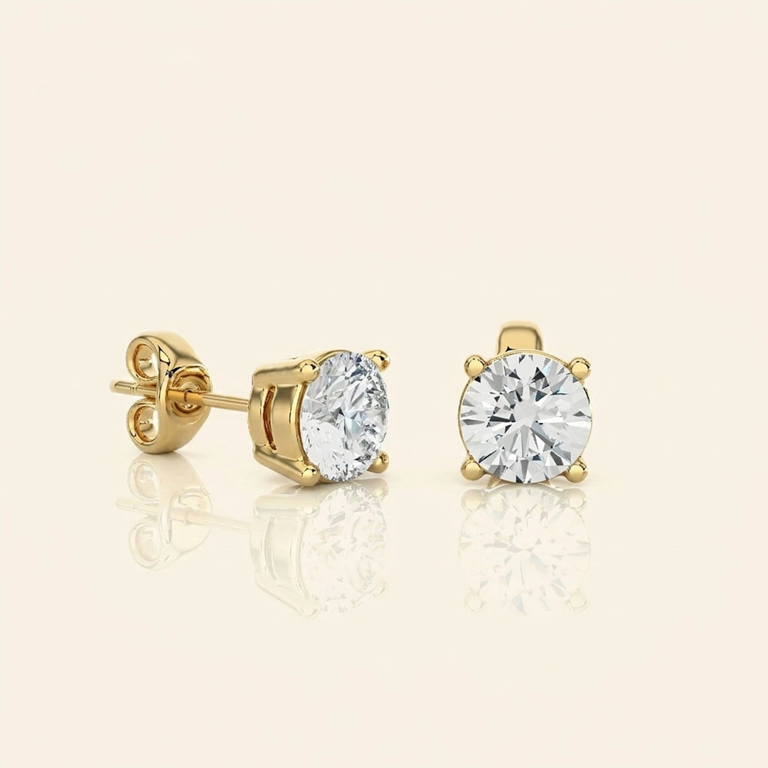 Boucles d'oreilles tige moissanite
