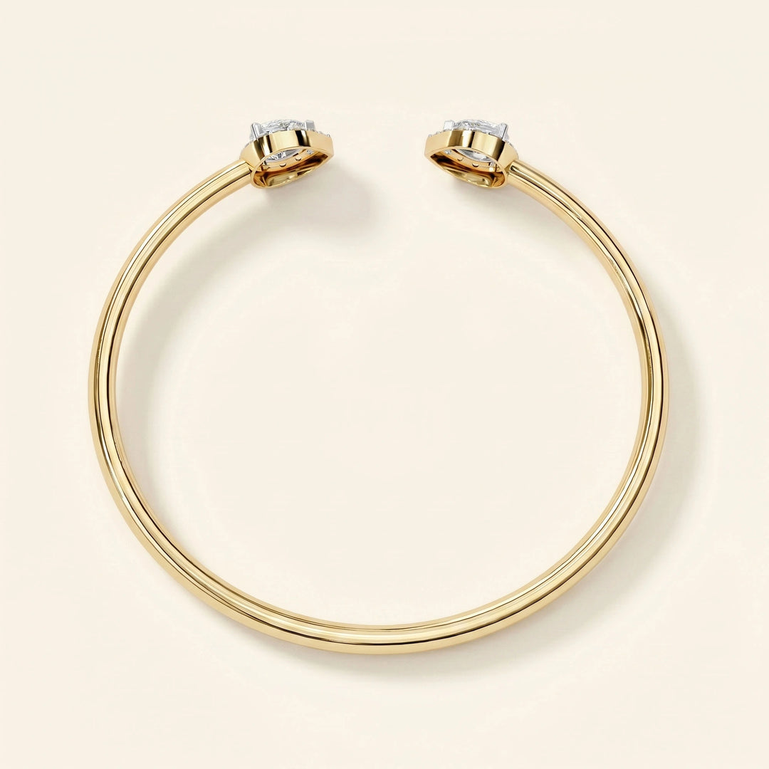 Pear Open Cuff Bangle