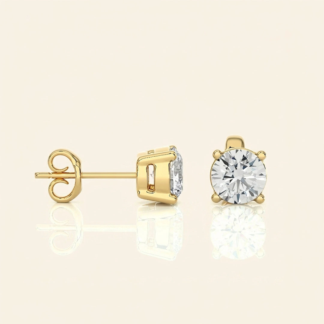 Boucles d'oreilles tige moissanite
