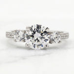 Load image into Gallery viewer, 2 Ct Round three stone moissanite ring in sterling silver
