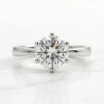 Load image into Gallery viewer, 1 Ct Round six prong moissanite solitaire ring in silver
