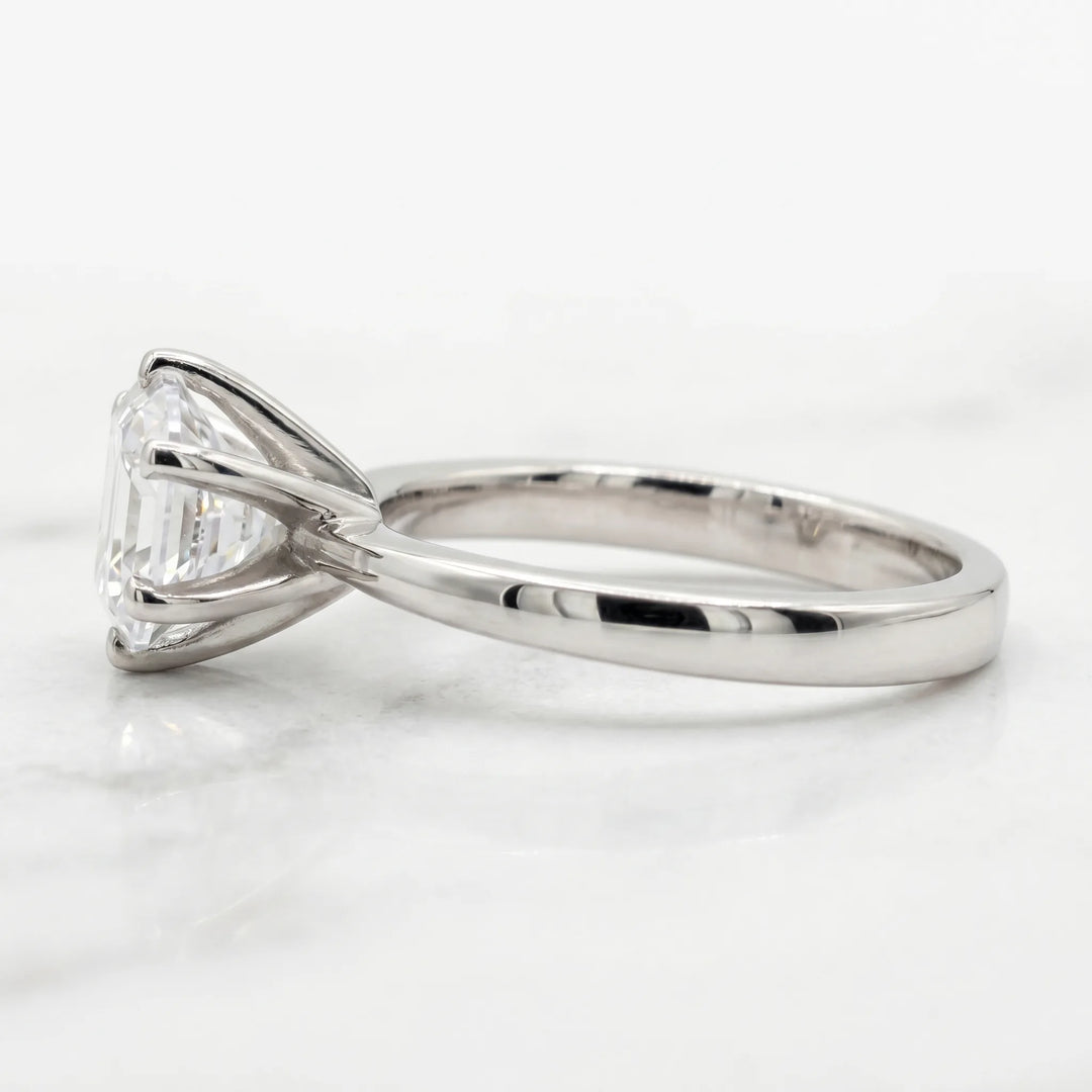 1 Ct Round six prong moissanite solitaire ring in silver