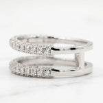 Load image into Gallery viewer, 2 Ct Round Moissanite Half Eternity Wedding Band in Silver
